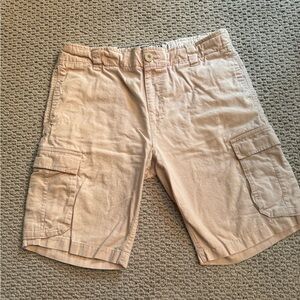 Canterbury New Zealand Men's Tan Linen Cargo Shorts SZ 33